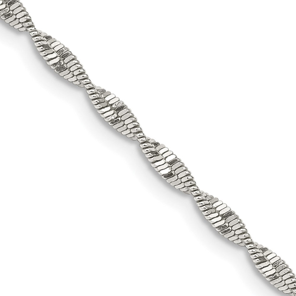 Sterlingsilber 2mm Gedreht Fischgrät Halskette