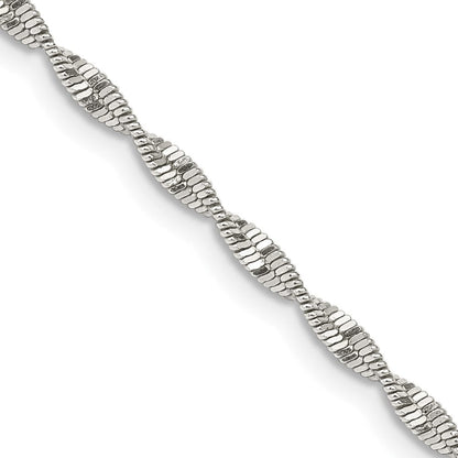 Sterlingsilber 2mm Gedreht Fischgrät Halskette
