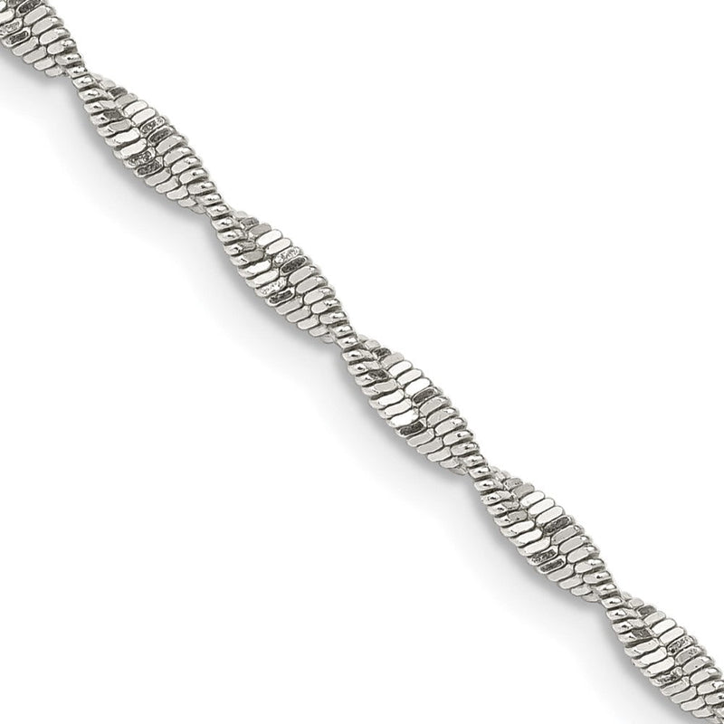 Sterlingsilber 2mm Gedreht Fischgrät Halskette