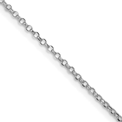 Sterlingsilber Rhodiniert 1.5mm Diamantiert Erbs Ankerkette Kette