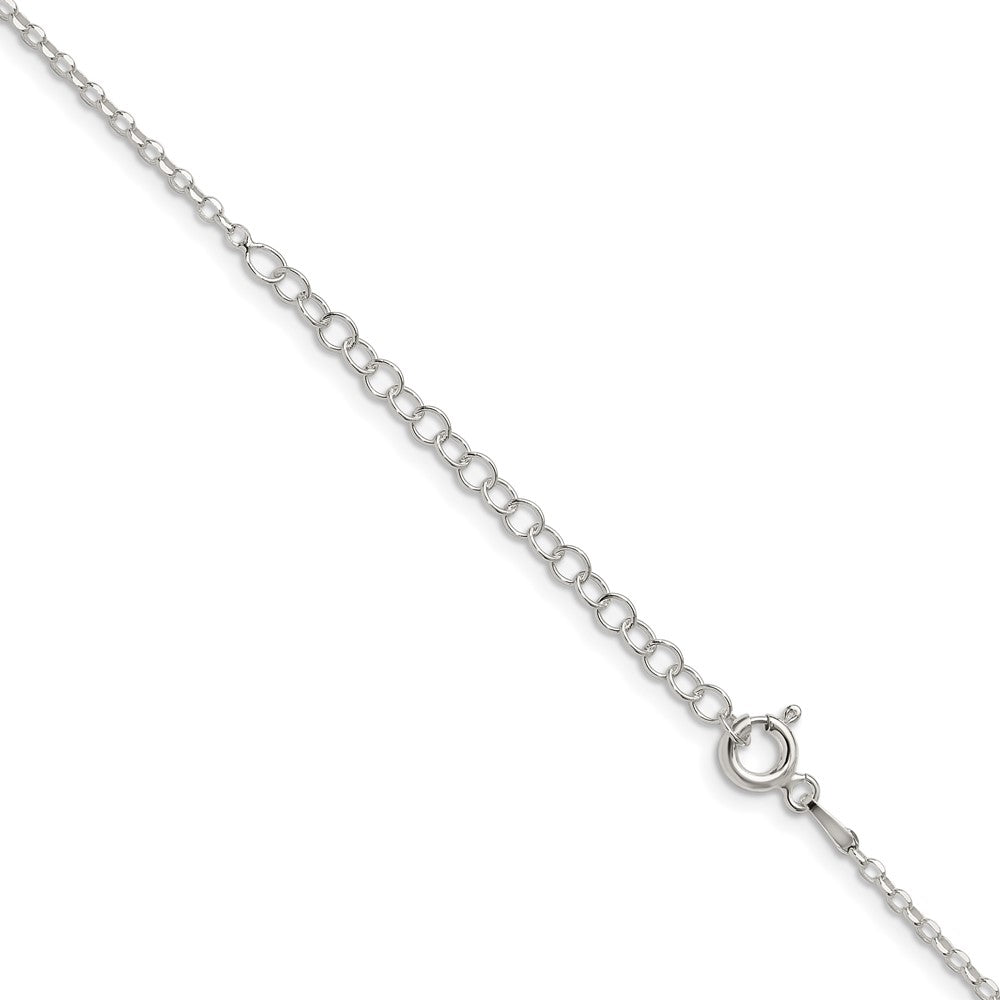 18 Zoll Sterlingsilber 1.75mm Diamantiert Ankerkette Kette mit 2 Zoll Verlängerung.