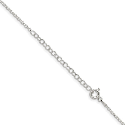 18 Zoll Sterlingsilber 1.75mm Diamantiert Ankerkette Kette mit 2 Zoll Verlängerung.