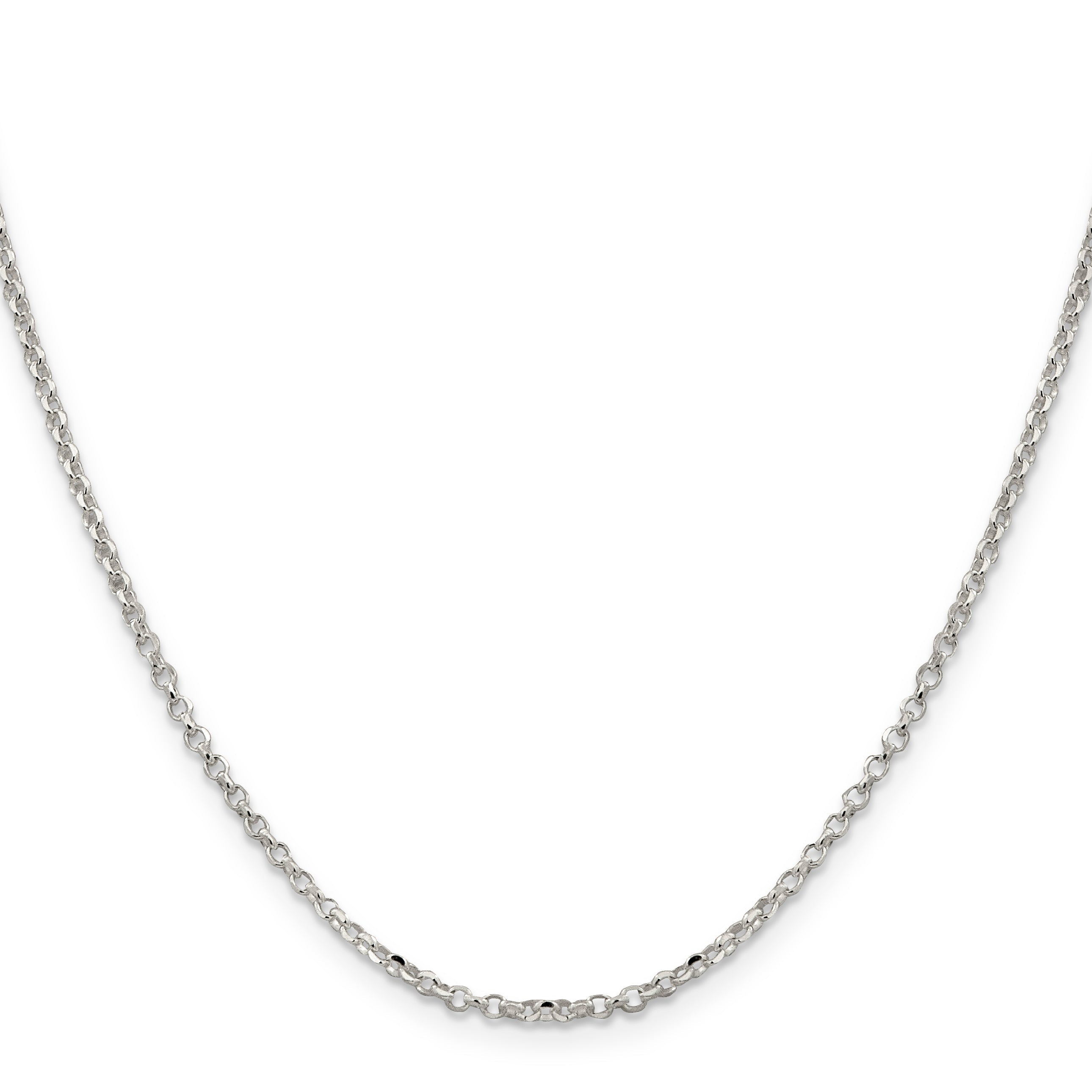 Sterlingsilber 2.2mm Diamantiert Ankerkette Halskette