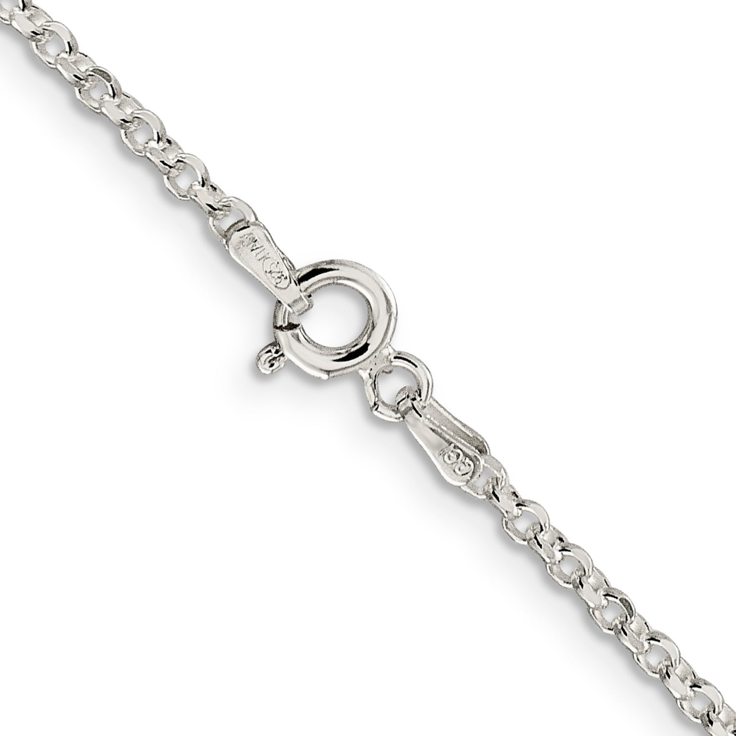 Sterlingsilber 2.2mm Diamantiert Ankerkette Halskette