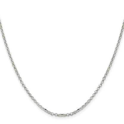 Sterlingsilber Rhodiniert 2.2mm Diamantiert Erbs Ankerkette Kette