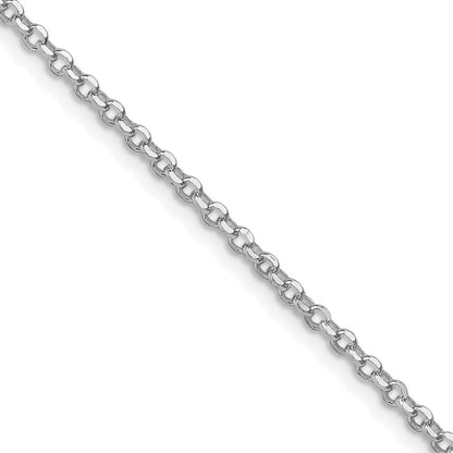 Sterlingsilber Rhodiniert 2.2mm Diamantiert Erbs Ankerkette Kette