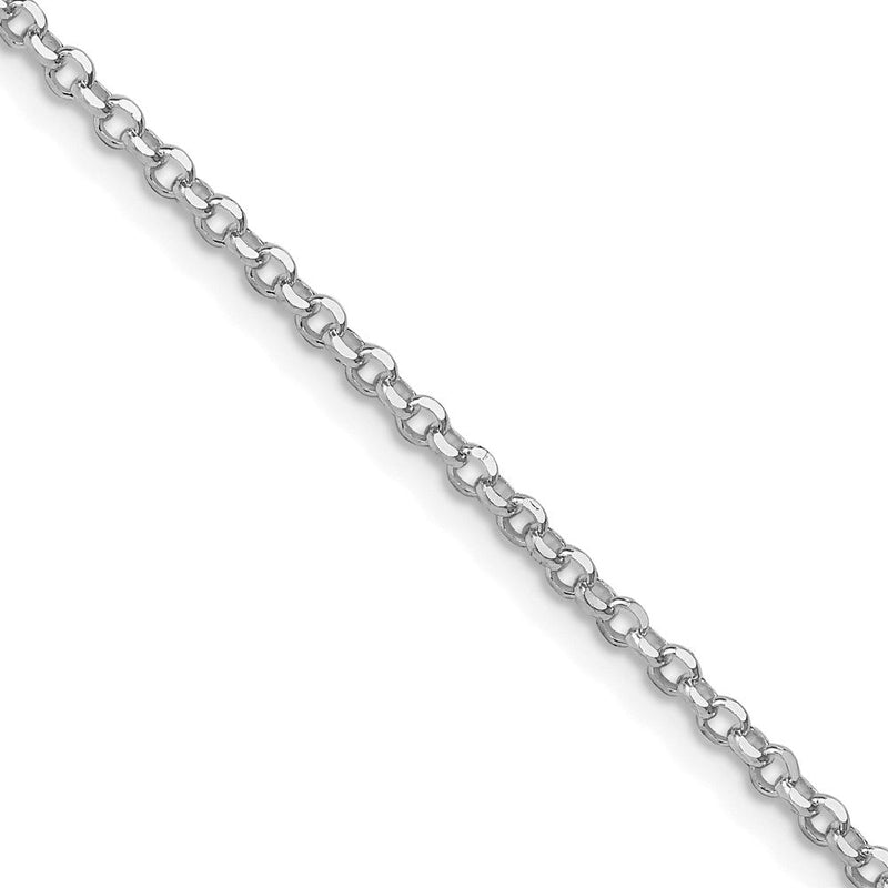 Sterlingsilber Rhodiniert 2.2mm Diamantiert Erbs Ankerkette Kette
