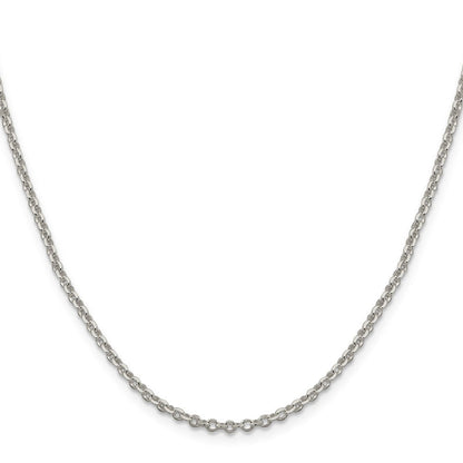 Sterlingsilber 2.6mm Diamantiert Ankerkette Kette mit 2 Zoll Verlängerung. Halskette