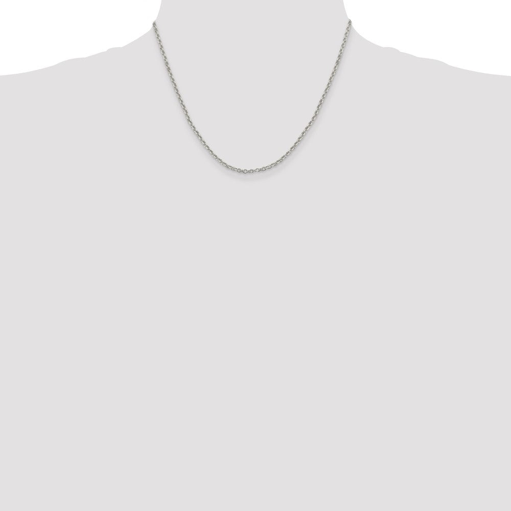 Sterlingsilber 2.6mm Diamantiert Ankerkette Kette mit 2 Zoll Verlängerung. Halskette