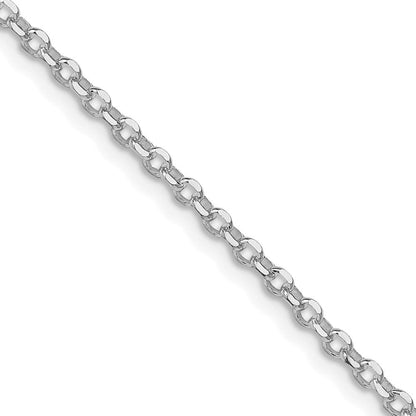 Sterlingsilber Rhodiniert 2.6mm Diamantiert Erbs Ankerkette Kette