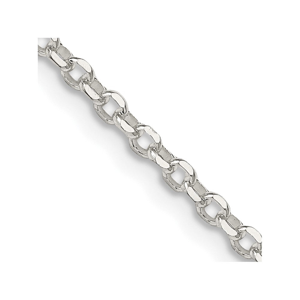 Sterlingsilber 2.6mm Diamantiert Ankerkette Kette mit 2 Zoll Verlängerung. Halskette