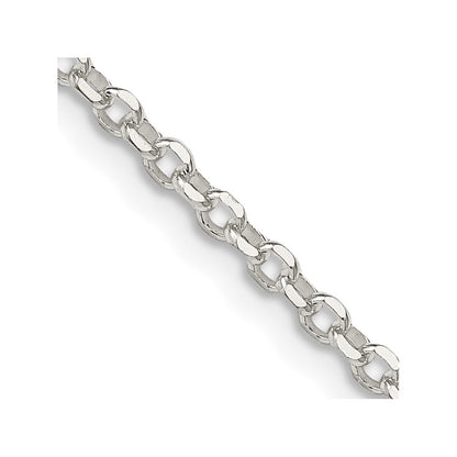 Sterlingsilber 2.6mm Diamantiert Ankerkette Kette mit 2 Zoll Verlängerung. Halskette