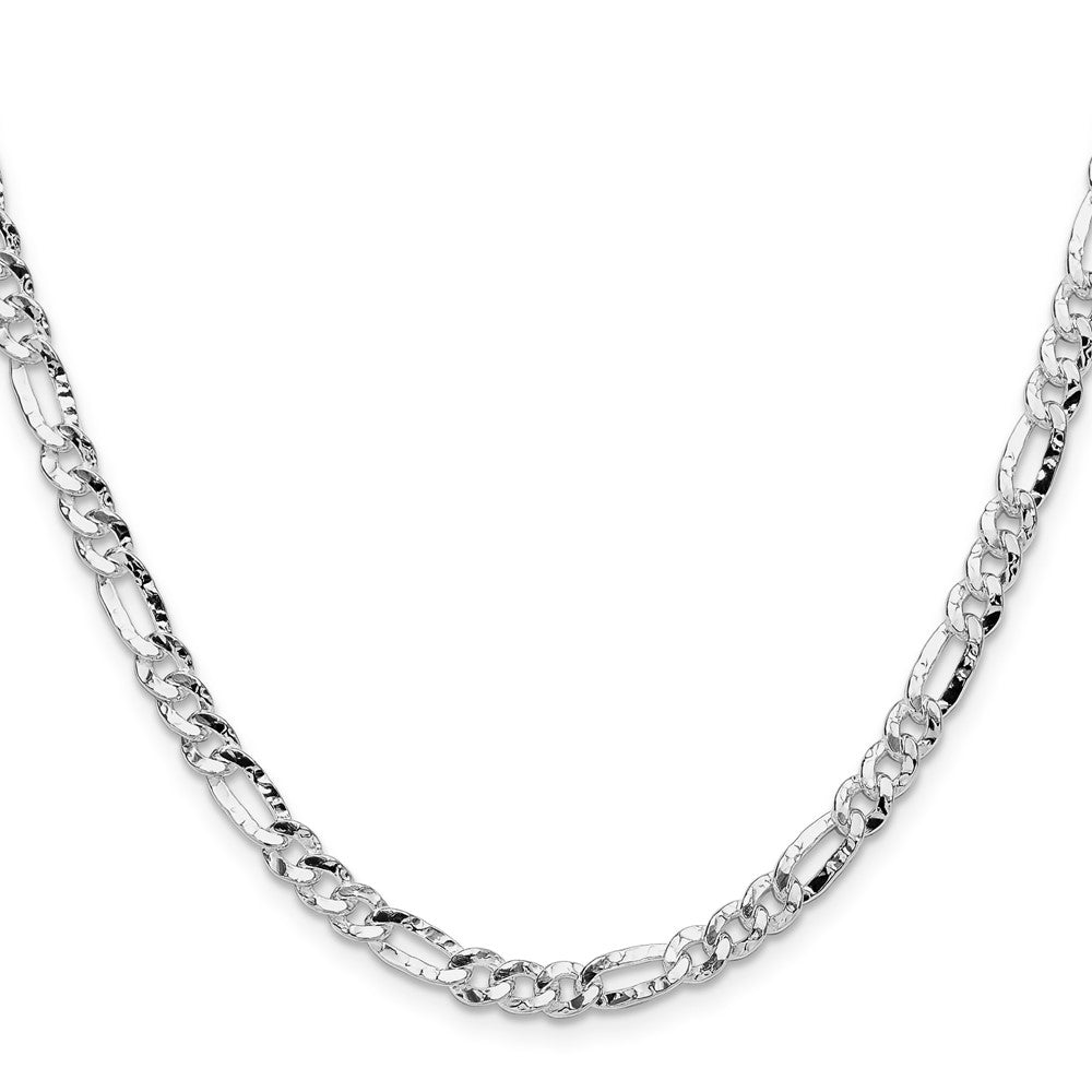 Sterlingsilber 4.75mm Gehämmert Figaro Halskette