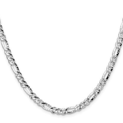 Sterlingsilber 4.75mm Gehämmert Figaro Halskette