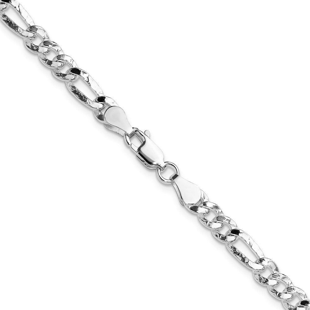 Sterlingsilber 4.75mm Gehämmert Figaro Halskette