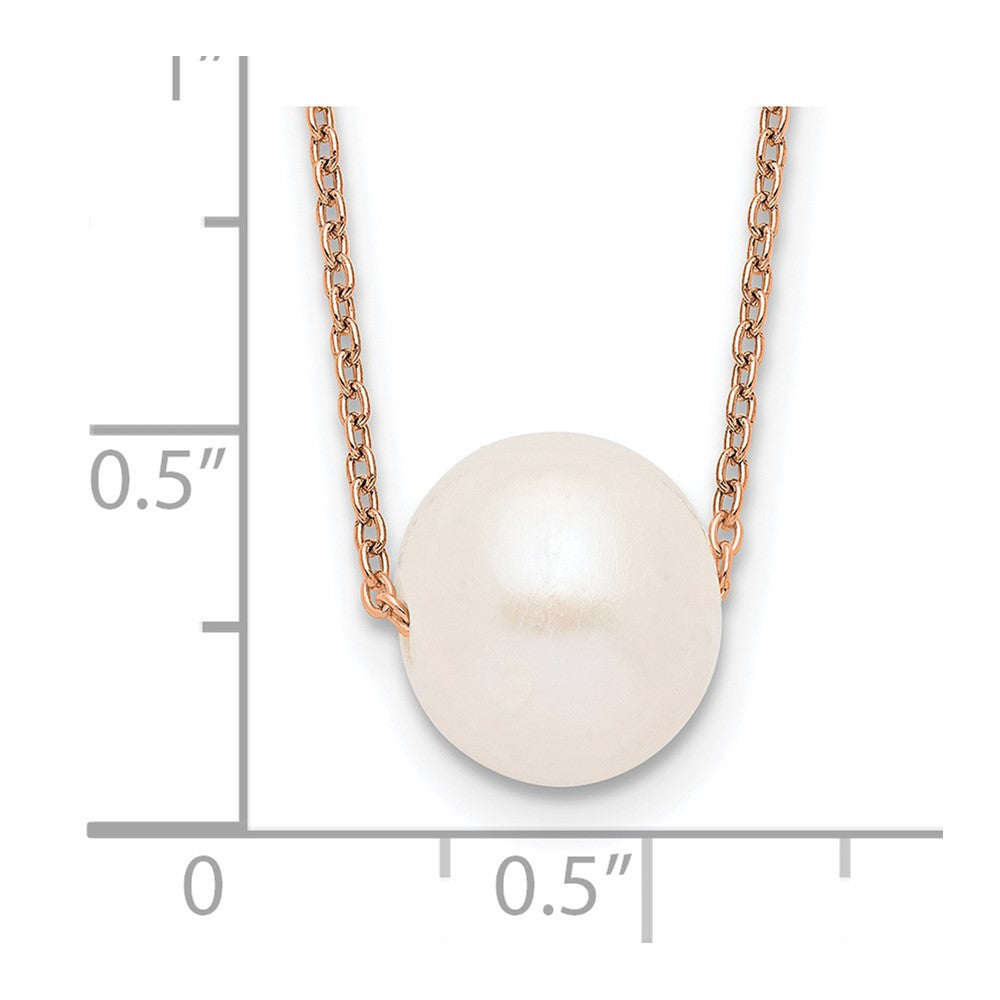 Ss/vergoldet Sterlingsilber Roséfarben 10-11mm Weiß Nahe Rund Fwc Perle Halskette