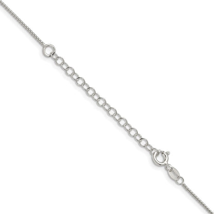 Sterlingsilber 1mm Rund Venezianer Kette mit 2 Zoll Verlängerung. Halskette