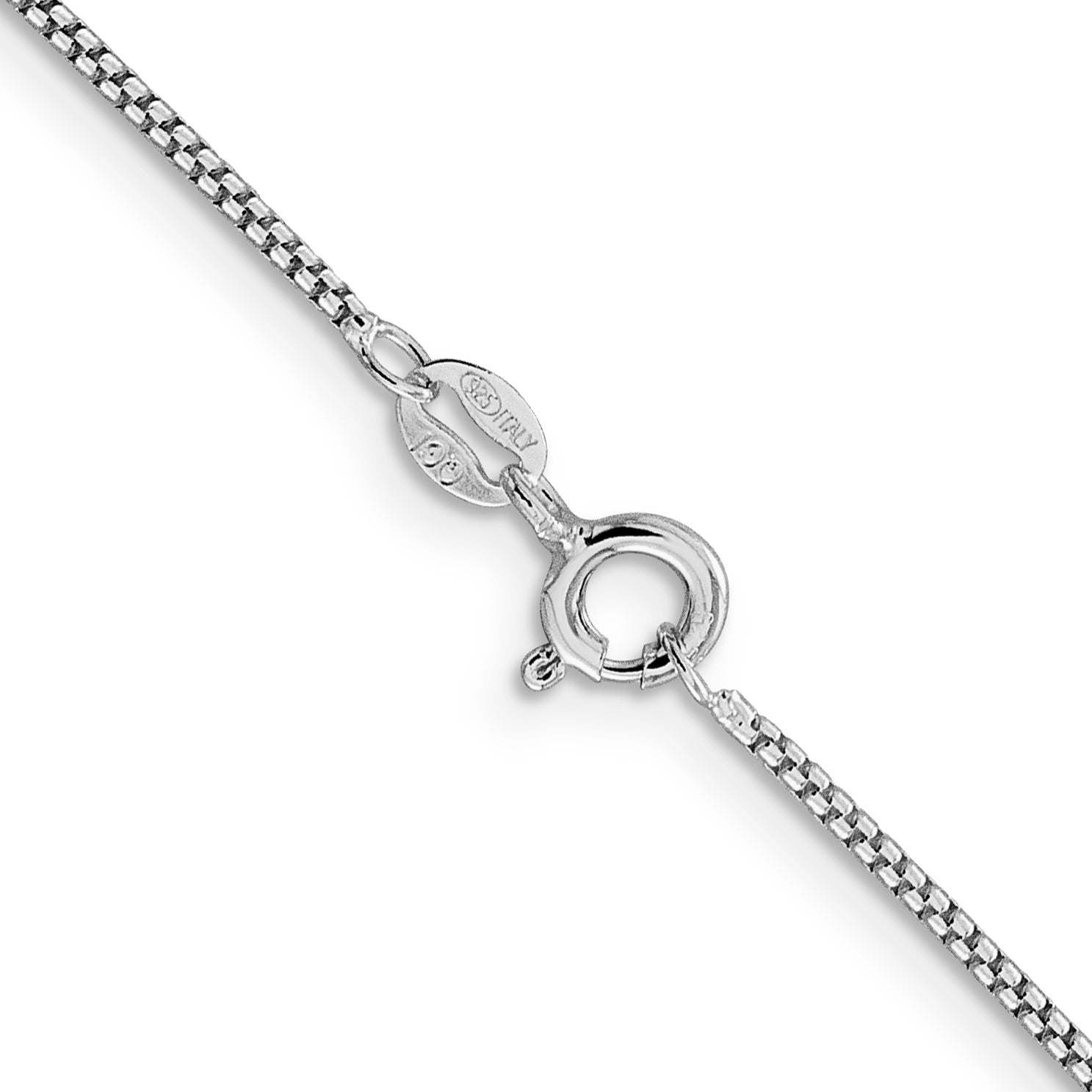 24 Zoll Sterlingsilber Rhodiniert 1.25mm Rund Venezianer Halskette