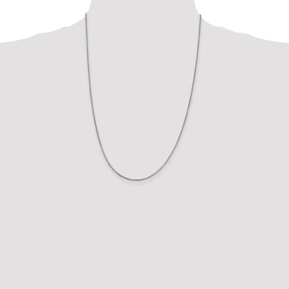 24 Zoll Sterlingsilber Rhodiniert 1.25mm Rund Venezianer Halskette