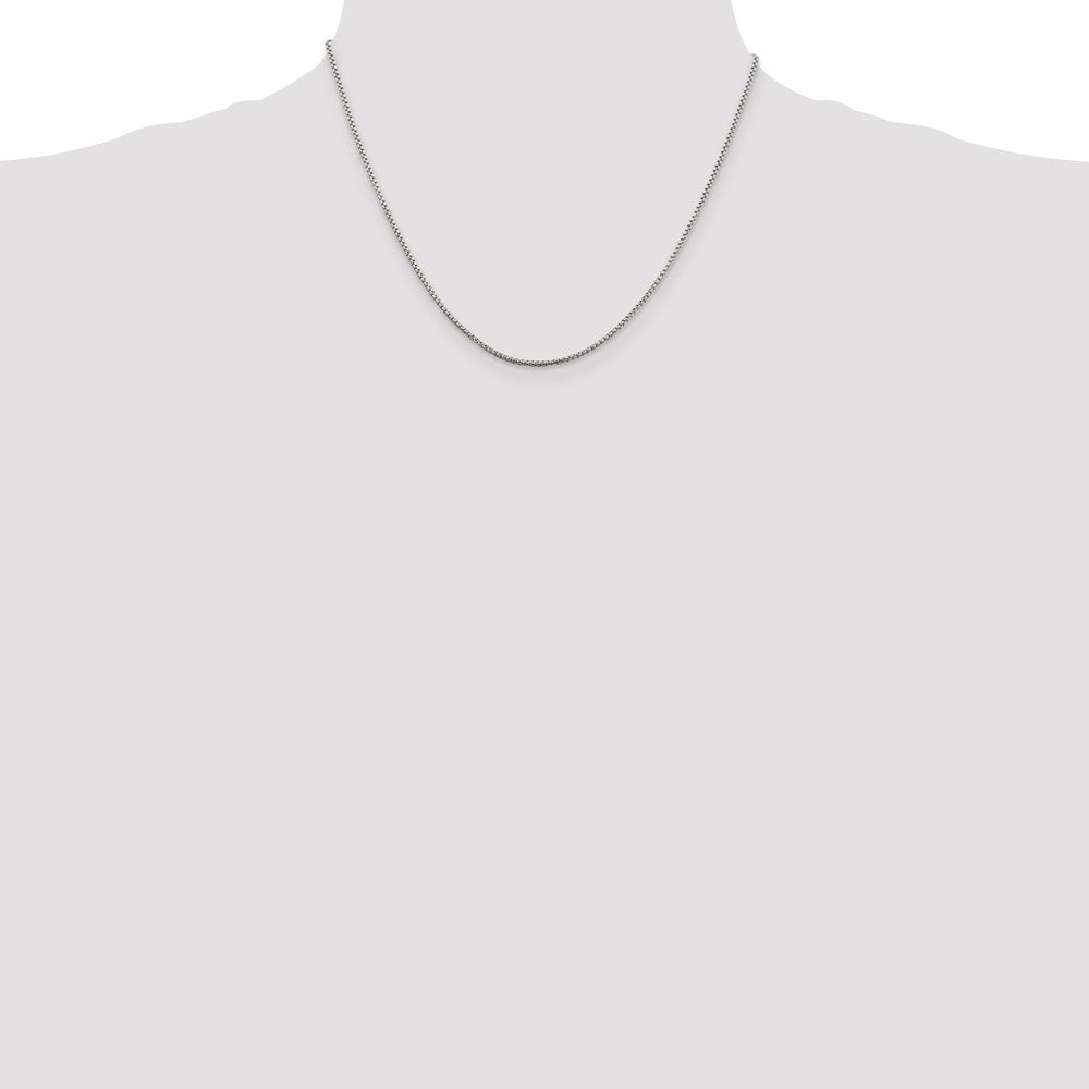 Sterlingsilber 1.5mm Rund Venezianer Kette mit 2 Zoll Verlängerung. Halskette