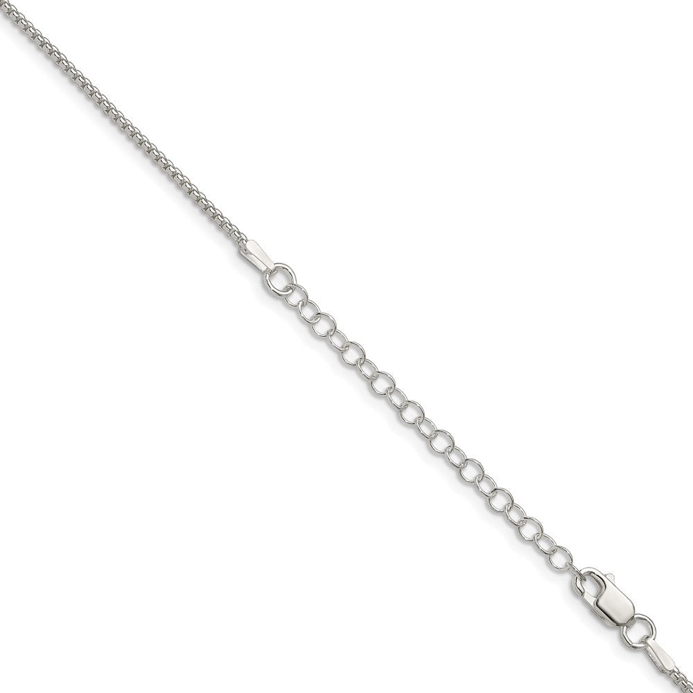 Sterlingsilber 1.5mm Rund Venezianer Kette mit 2 Zoll Verlängerung. Halskette