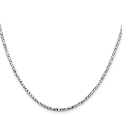 Sterlingsilber Rhodiniert 2mm Rund Venezianer Kette