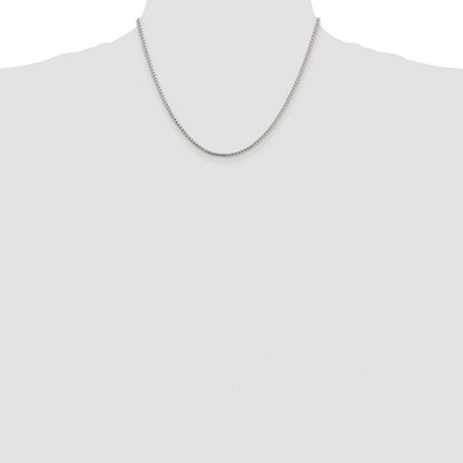 Sterlingsilber Rhodiniert 2mm Rund Venezianer Kette
