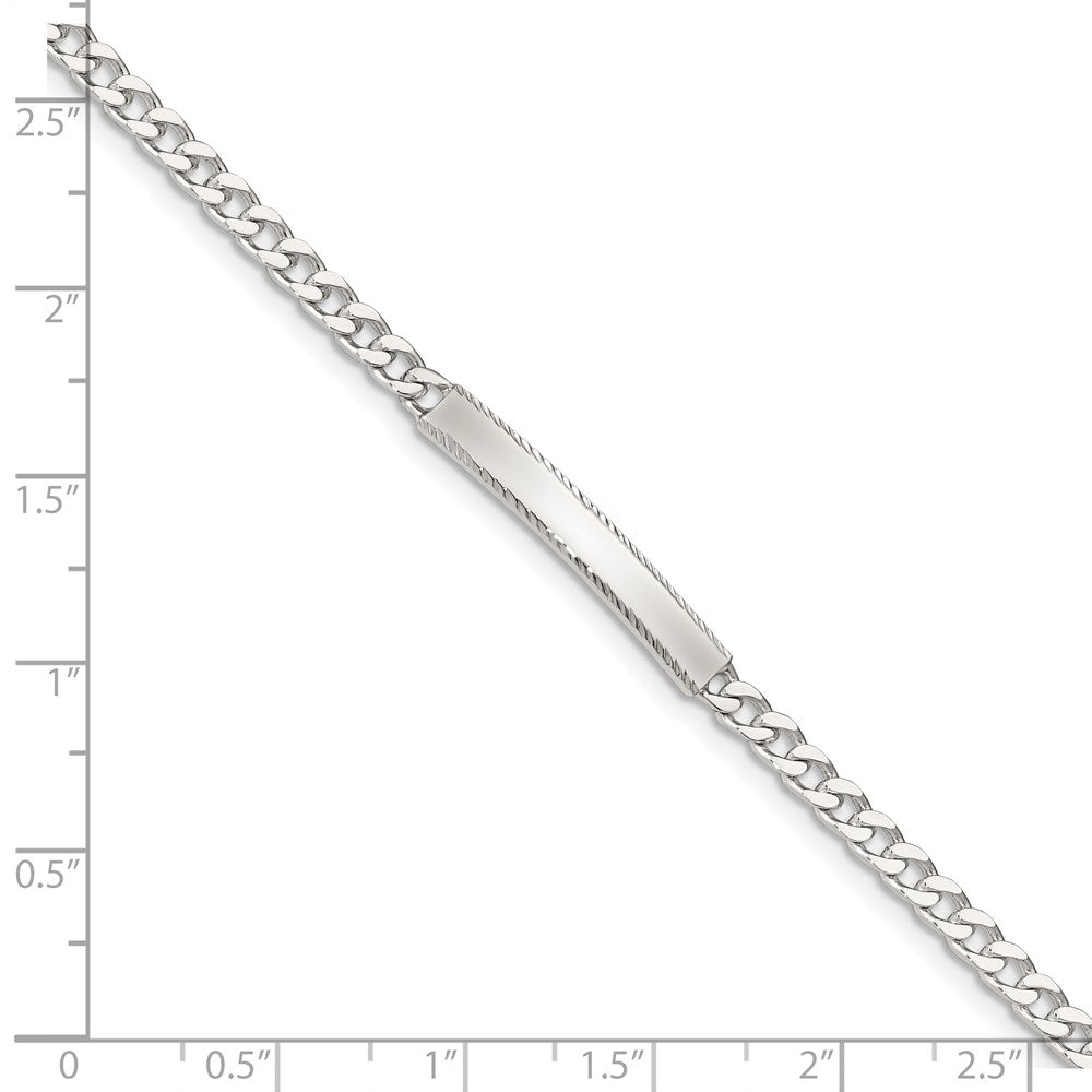 Sterlingsilber Diamantiert Gravierbar Panzer Glieder Id Armband