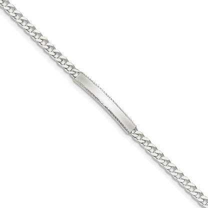 Sterlingsilber Diamantiert Gravierbar Panzer Glieder Id Armband