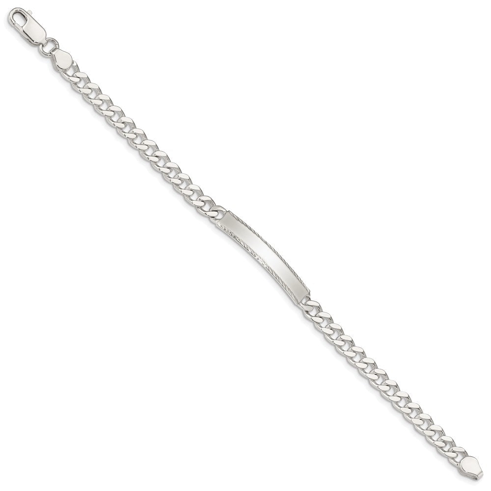Sterlingsilber Diamantiert Gravierbar Panzer Glieder in Armband