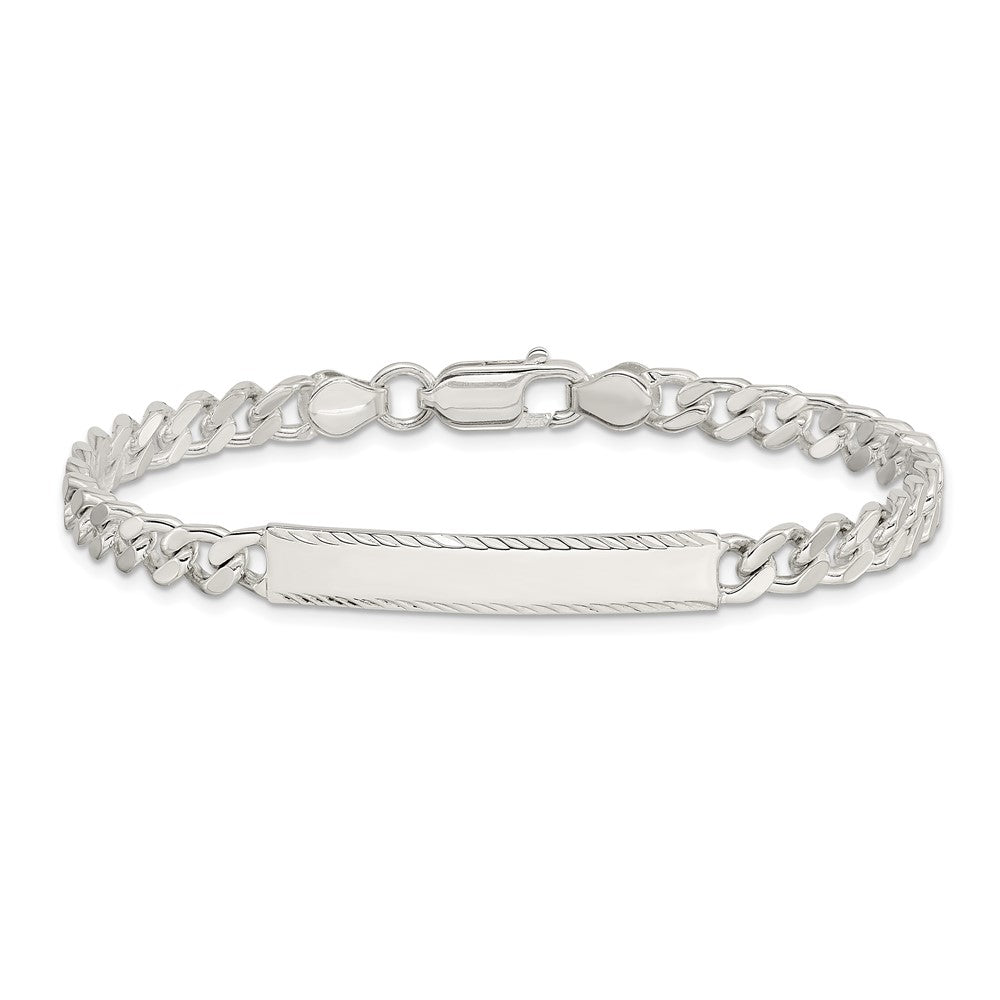 Sterlingsilber Diamantiert Gravierbar Panzer Glieder in Armband