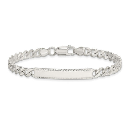 Sterlingsilber Diamantiert Gravierbar Panzer Glieder in Armband