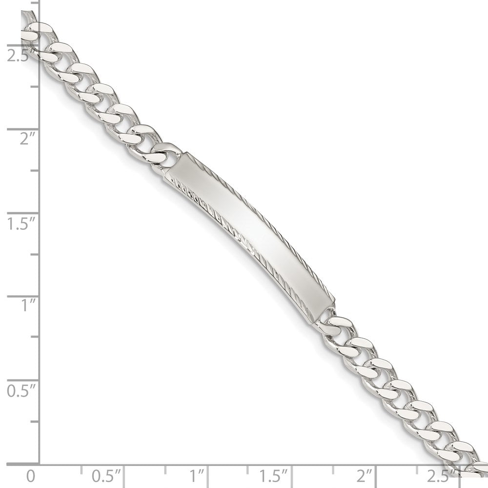 Sterlingsilber Diamantiert Gravierbar Panzer Glieder in Armband