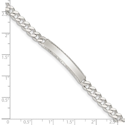 Sterlingsilber Diamantiert Gravierbar Panzer Glieder in Armband