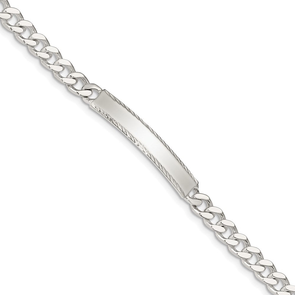 Sterlingsilber Diamantiert Gravierbar Panzer Glieder in Armband