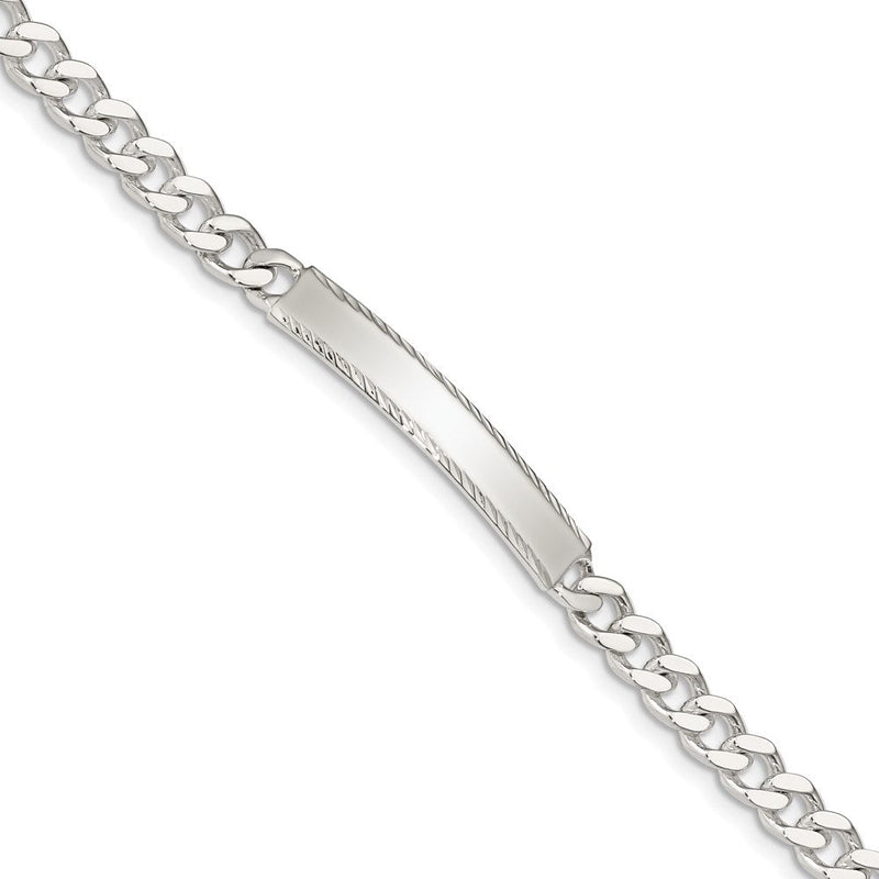 Sterlingsilber Diamantiert Gravierbar Panzer Glieder in Armband