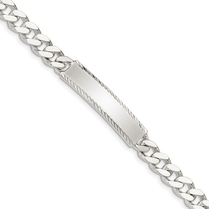 Sterlingsilber Diamantiert Gravierbar Panzer Glieder Id Armband