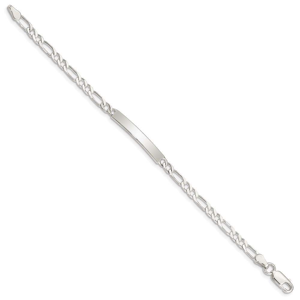 Sterlingsilber Gravierbar In. Figaro Glieder Id Armband