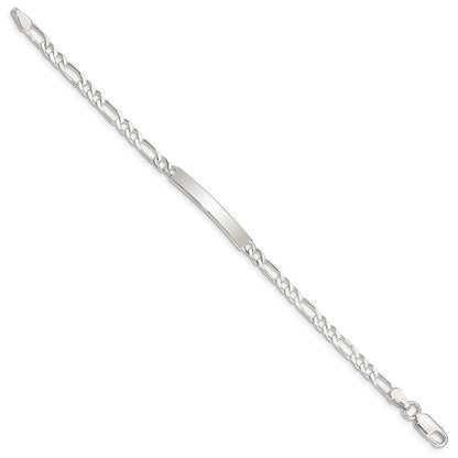 Sterlingsilber Gravierbar In. Figaro Glieder Id Armband