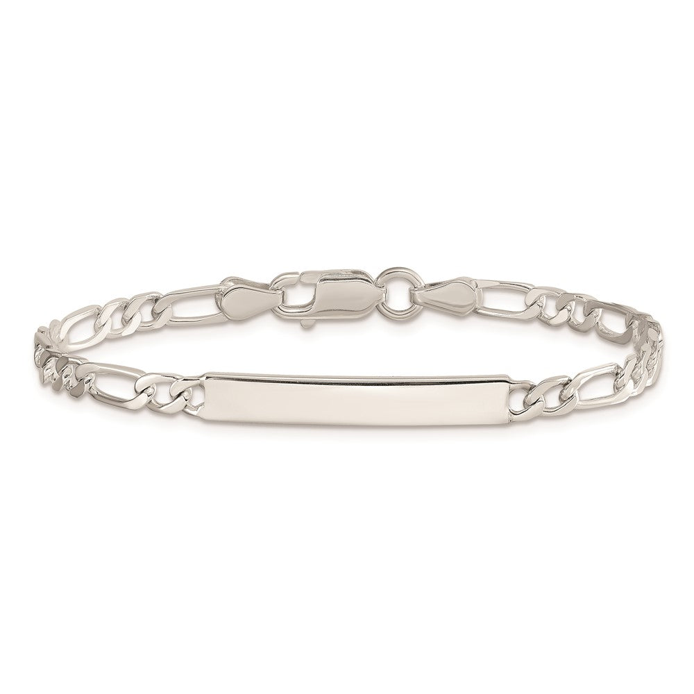 Sterlingsilber Gravierbar In. Figaro Glieder Id Armband