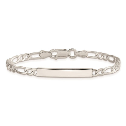 Sterlingsilber Gravierbar In. Figaro Glieder Id Armband