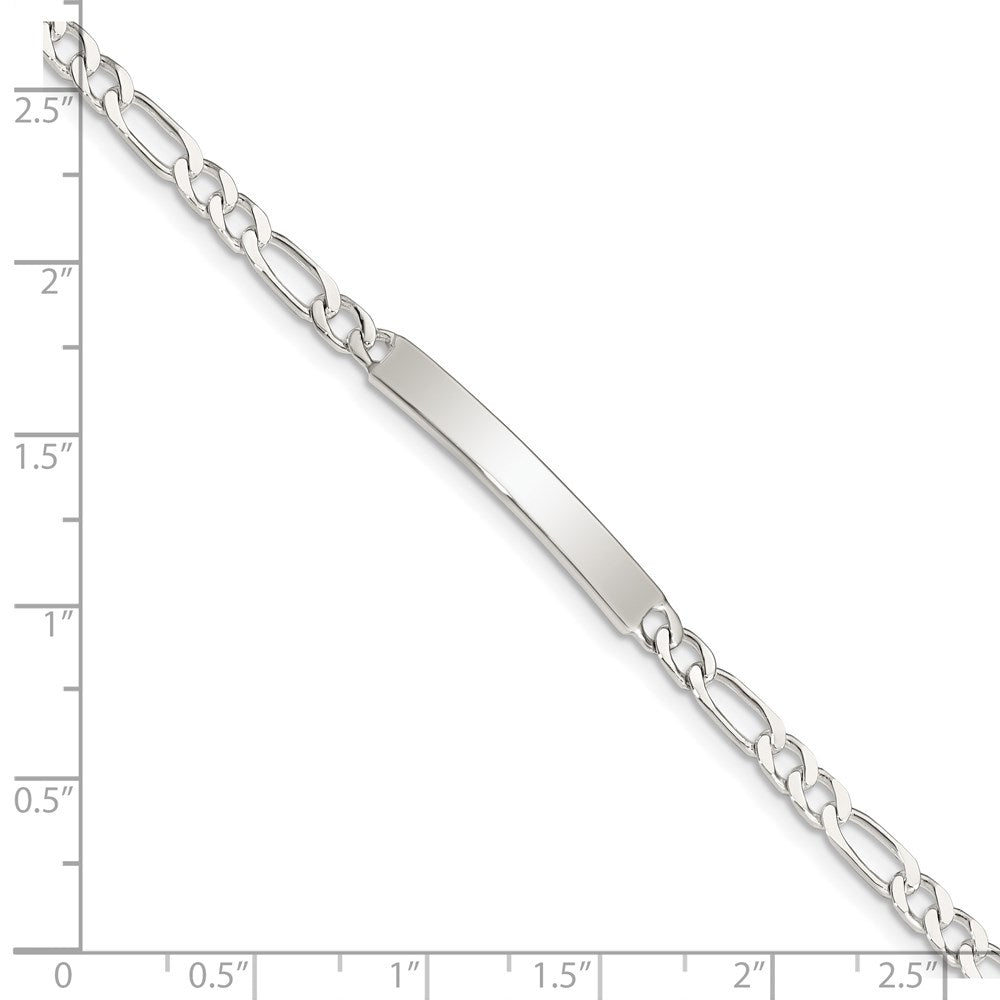 Sterlingsilber Gravierbar In. Figaro Glieder Id Armband