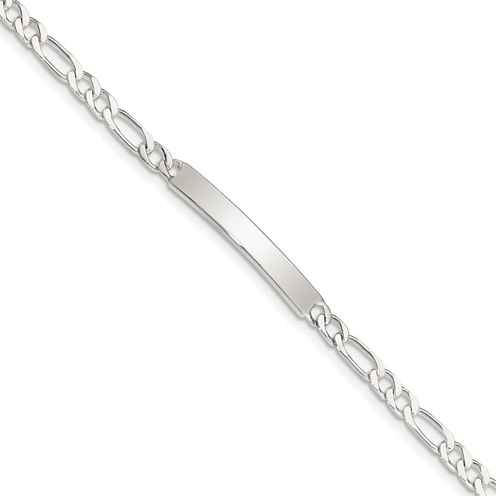 Sterlingsilber Gravierbar In. Figaro Glieder Id Armband