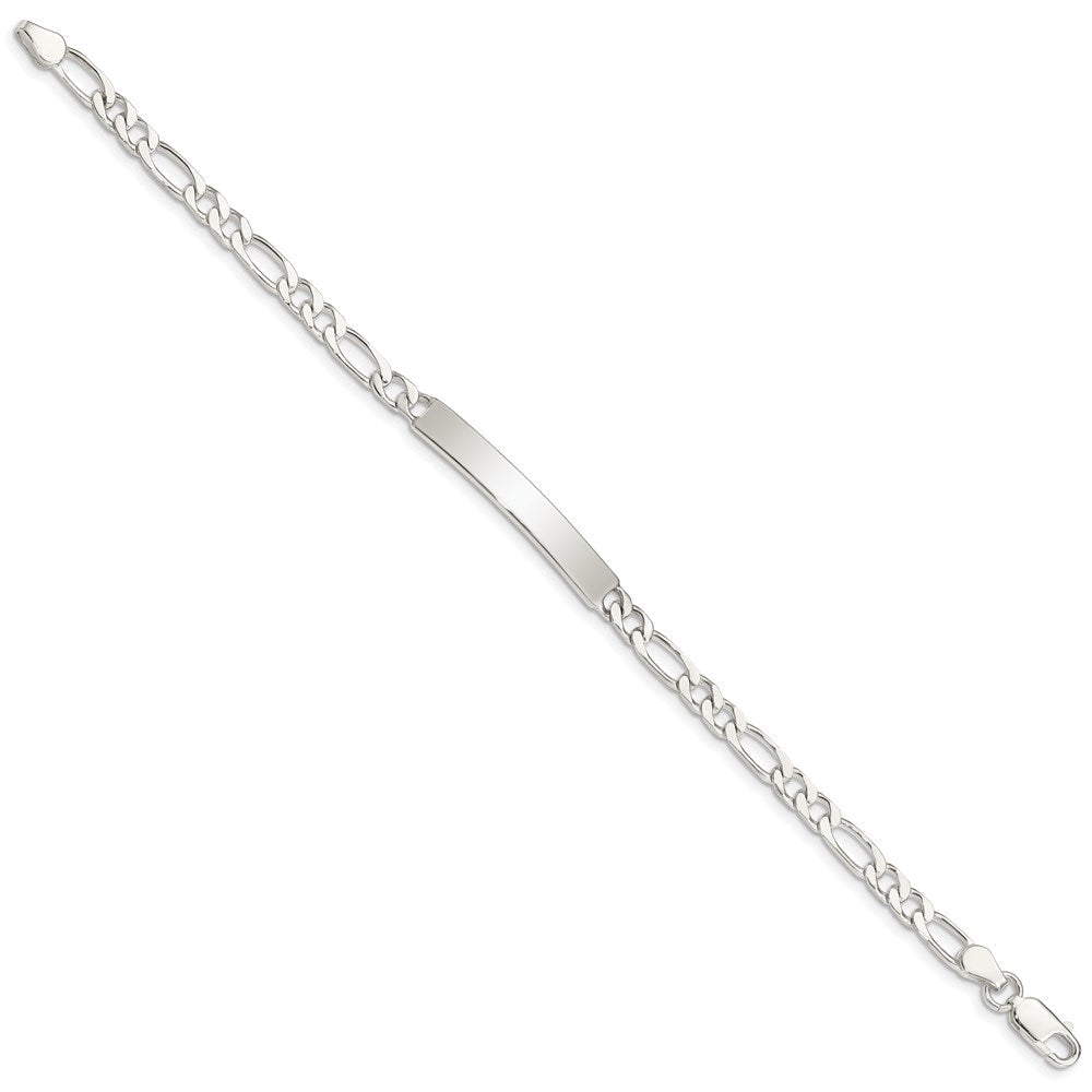 Sterlingsilber Gravierbar Figaro Glieder Id Armband