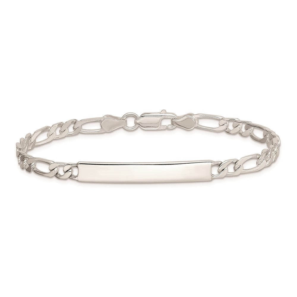 Sterlingsilber Gravierbar Figaro Glieder Id Armband