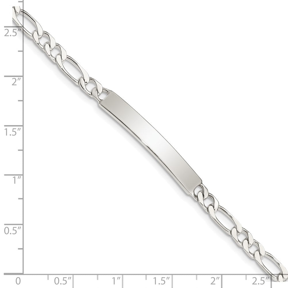 Sterlingsilber Gravierbar Figaro Glieder Id Armband