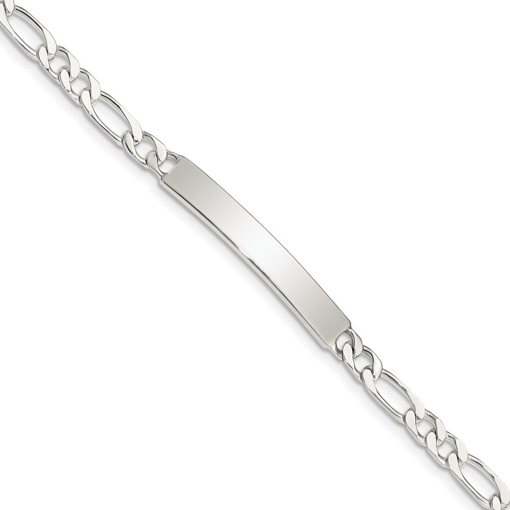 Sterlingsilber Gravierbar Figaro Glieder Id Armband