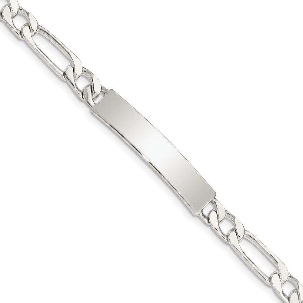 Sterlingsilber Poliert Gravierbar Figaro Glieder Id Armband