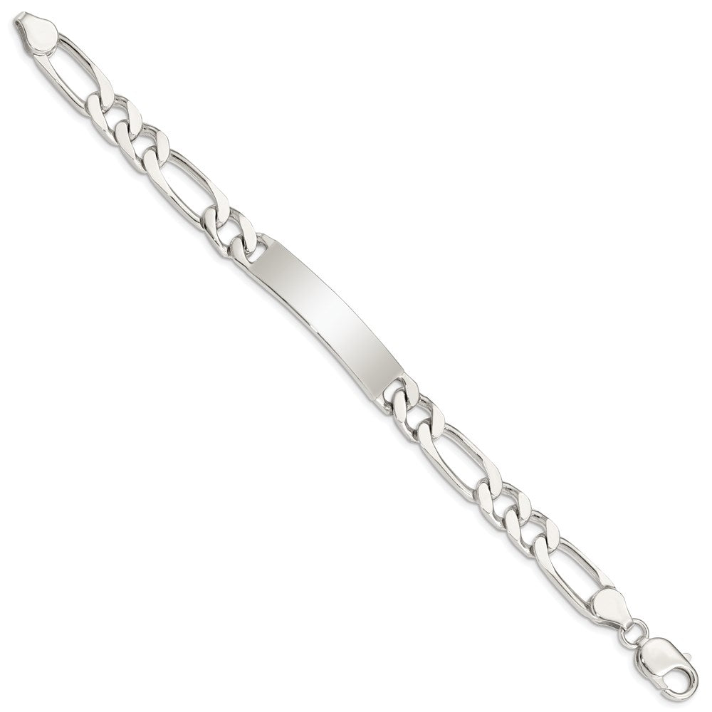 8.5 Zoll Sterlingsilber 8.5inch Poliert Gravierbar Figaro Glieder Id Armband