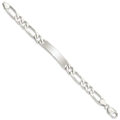 8.5 Zoll Sterlingsilber 8.5inch Poliert Gravierbar Figaro Glieder Id Armband